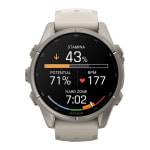 Garmin Fenix 9 43mm Titanium-Color Smartwatch w/ Built-In Flashlight, AMOLED Display, Fog Gray Silicone Band 010-04761-00 - Additional Image 3