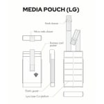 First Tactical Tactix Media Large 500D Nylon Black Pouch 3x6.25x1" w/ 2 Hooked Lynx Attachments 180017-019-1SZ - Additional Image 4