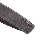 Tekto F3 Charlie Black D2 Blade Forged Carbon Handle Black Accents Drop Lock Fine Edge Folding Knife F3R-CCBK-D2BK1-A1 - Additional Image 4