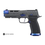 Sig Sauer P320 Nightshift 9mm 4.6" Threaded Bbl Black/Blue Handgun w/ Compensator, SIG-LOC Slide, 2x21rd Magazines 320SXGF-9-BXR3-COMP-BLUE - Additional Image 4