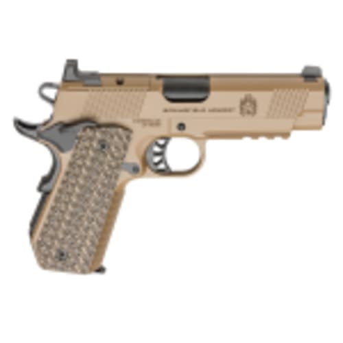 Springfield Armory 1911 Tactical Response .45 ACP 4.2"Bbl CC Cut Coyote Brown Handgun w/AOS Plate U-Notch Trit Sights,Rail,3x7rd Mags PC9124LRCB-CCAOS - Main Image