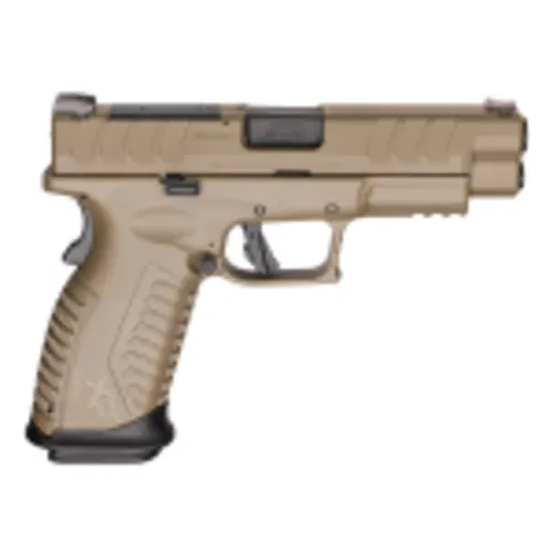 Springfield Armory XD(M) Elite 10mm 4.5" Bbl FDE Optic Ready Handgun w/ Fiber Optic Sights, TacRack RS, 2x16rd Mags XDME94510FHCOSP - Main Image