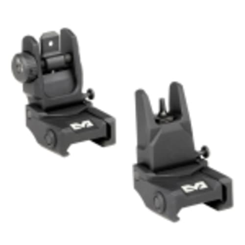 Meprolight USA Flip-UP MIL-STD-1913 CABS Co-Witness Adjustable Green Tritium Blank Rear-Green Front Black Aluminium Sights 407100 - Main Image