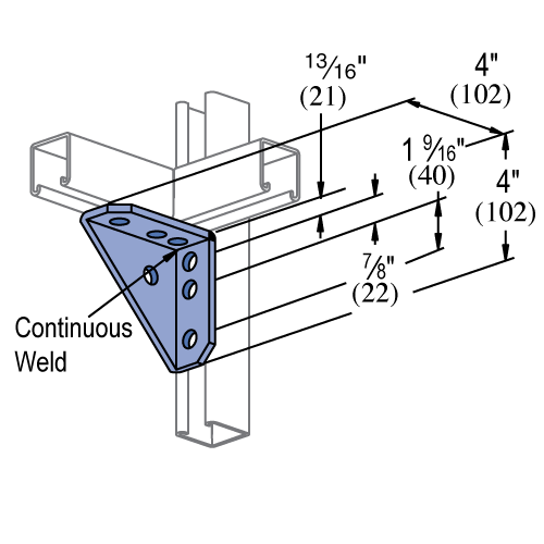 Steel Join Triangular Diagram of a triangular metal bracket for connecting three square steel ...