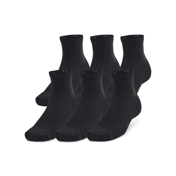 Under Armour Adult Unisex TC Black/White Quarter Socks 1386318-00100
