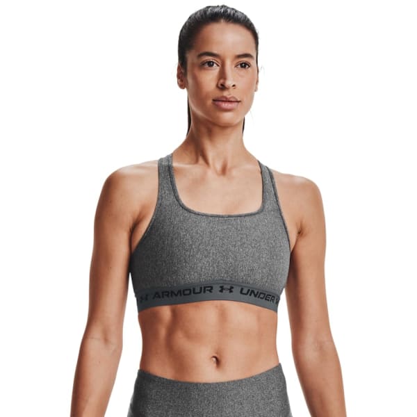 Under Armour Women's Crossback Mid Bra Charcoal Light Heather/Black 1361036-01900
