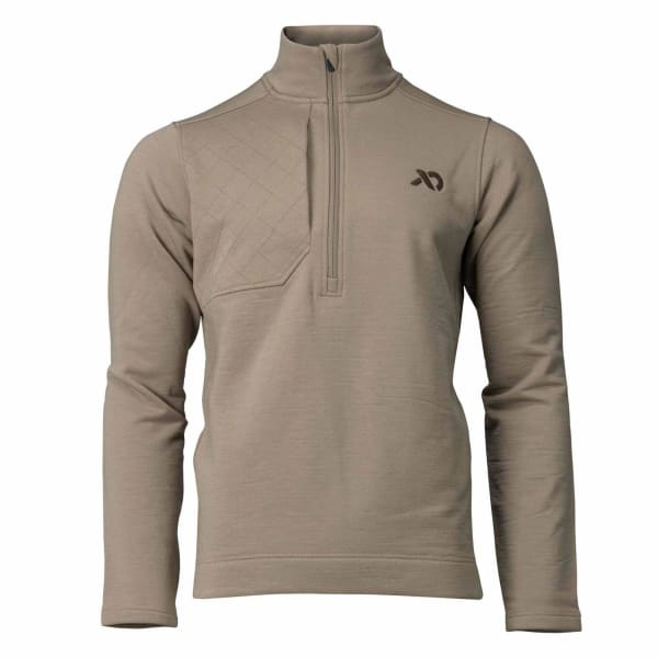 First Lite Men's Rugged Wool Quarter Zip Walnut MTRWQWN