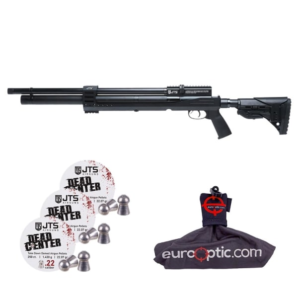 JTS Airacuda PRS MAX .22 Cal Air Rifle w/ 1.430g Pellets &amp; Spudz Cleaning Cloth  JAGPRSM22B-KIT-110