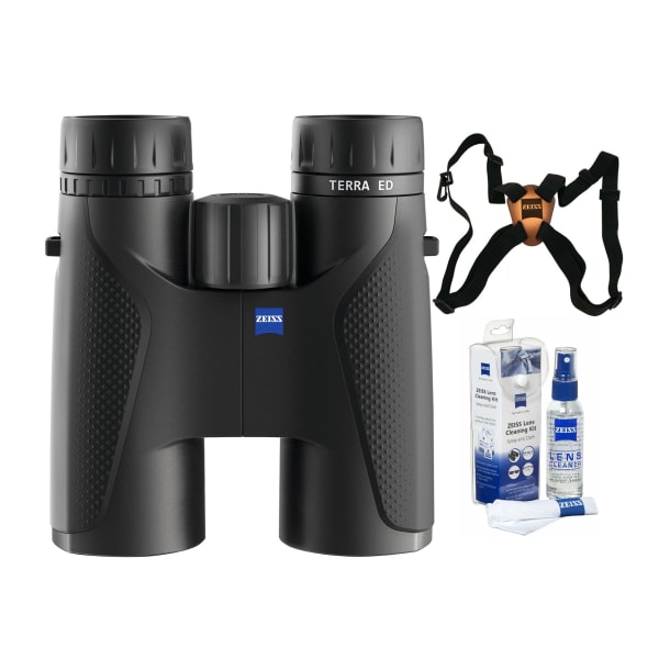 Zeiss Terra ED 10x42 Black Bino and Premium Bino Harness Kit Zeiss524204-9901-KIT-2127-990-529115