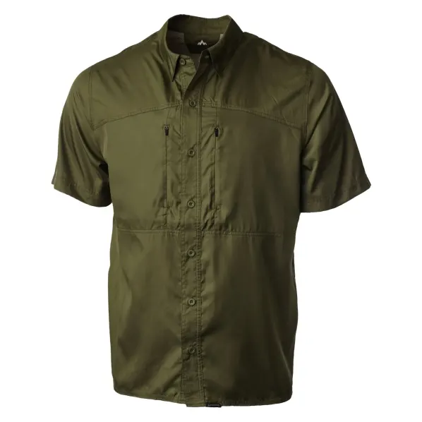 Pnuma Outdoors Short Sleeve Shooting Shirt Dark Olive PSSSSCY