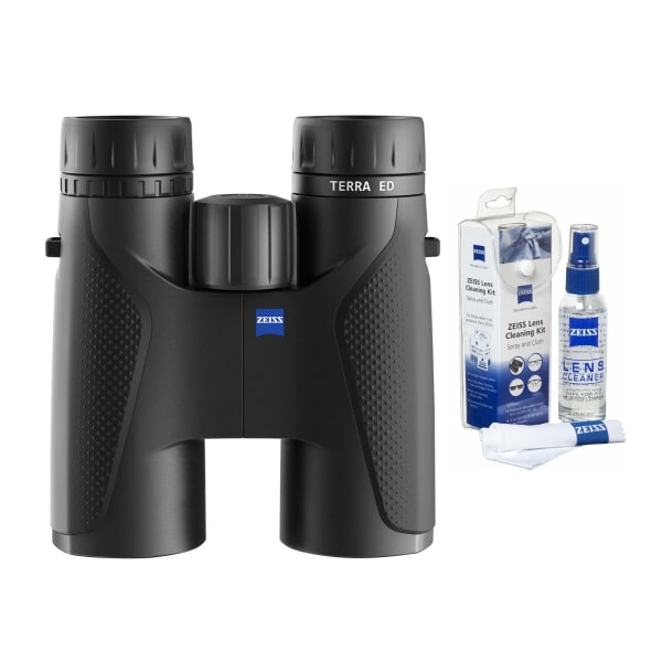 Zeiss Terra ED 10x42 Black Binocular &amp; 2oz Lens Care Kit