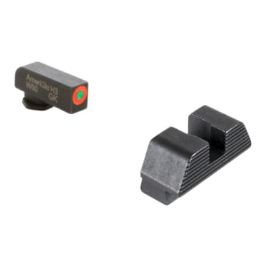 Ameriglo Protector Green Tritium w/Orange Outline Front, Black Serrated Rear Sight Set for Glock Gen5 9/40 GL-5433