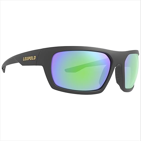 Leupold Packout Matte Black, Emerald Mirror Lens Performance Eyewear 179095