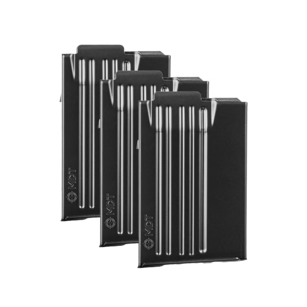 MDT 3-Pack SA .308 Cal 12rd Blk Metal Magazine w/Binderplate Bundle 102922-BLK-MDT-KIT-3X