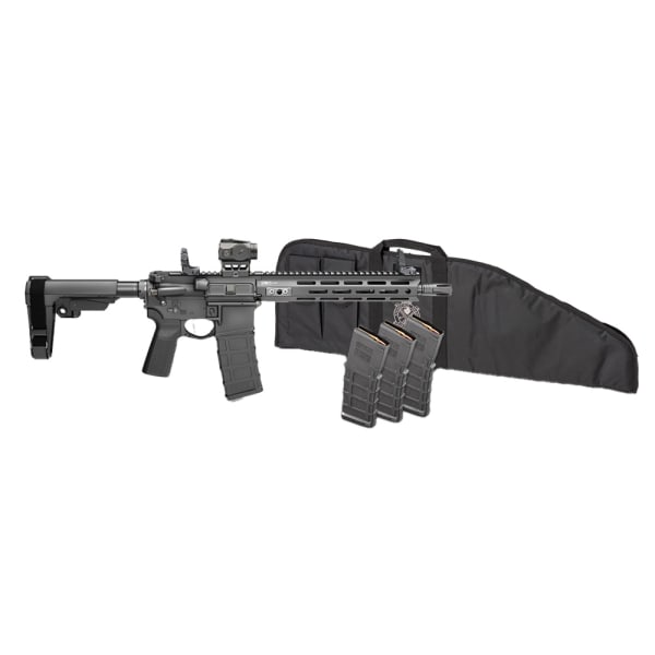 Springfield Armory Saint Victor 5.56 NATO 11.5" Bbl Black Pistol w/ Viridian Venta Green Dot, Rifle Bag, 4x10rd Mags, SBA3 Brace STV9115556BPLCV2-PAC