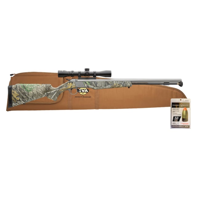 WOLF 300 AeroLite 24" Bbl Stainless Steel/Realtree Edge w/Durasight Mount, KonusShot 3-9x32, Soft Case, &amp; Aerolite Powerbelt Bullets 50 CAL