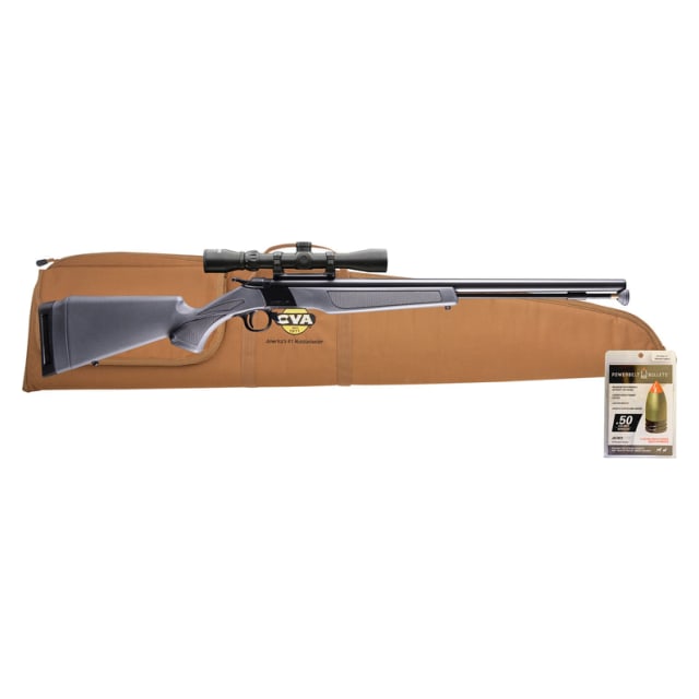 WOLF 300 AeroLite 24" Bbl Blued/Stealth Grey w/Durasight Mount, KonusShot 3-9x32, Soft Case, &amp; Aerolite Powerbelt Bullets 50 CAL