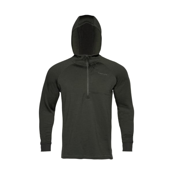 First Lite Men's ThermaGrid Merino Hoody Dark Moss MBTGHDM