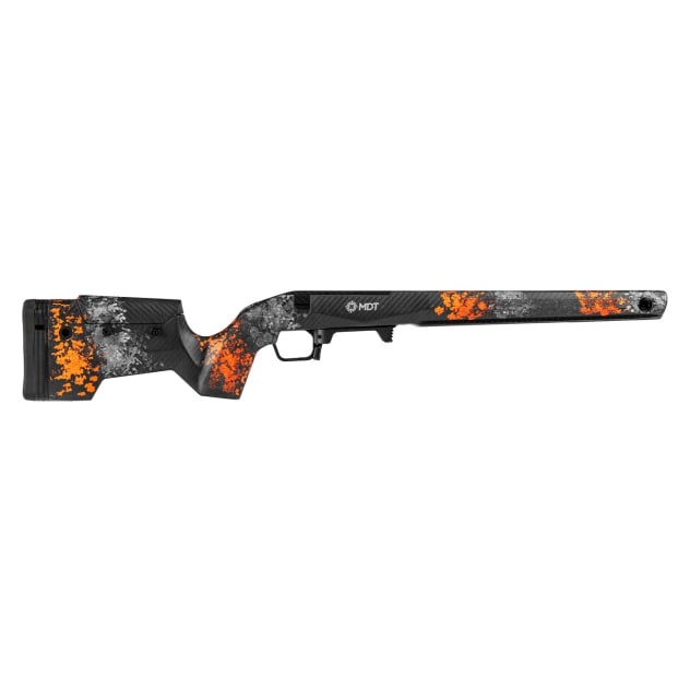 MDT CRBN Remington 700 SA RH Fixed Hunter Orange &amp; Grey Chassis System w/ARCA Rail &amp; Precision Bottom Metal 114482--HOG
