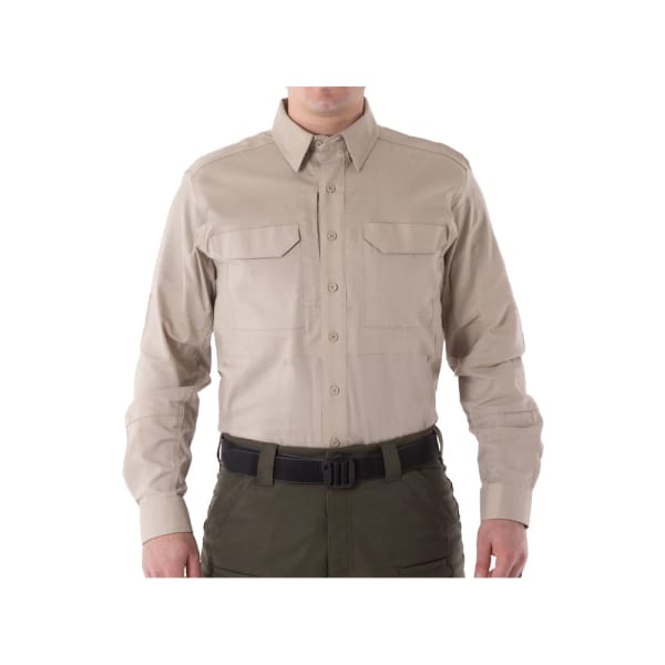 First Tactical Men's V2 Tactical Long Sleeve Shirt Khaki 111006-055
