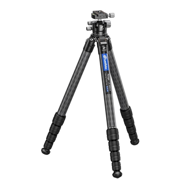 Leofoto Carbon Fiber Tripod w/ Invidual Leg-Positions, 6 to 63in Height, 44lbs Capacity, LH-40LR Low-Profile Ballhead Included LS-365CX+LH-40LR