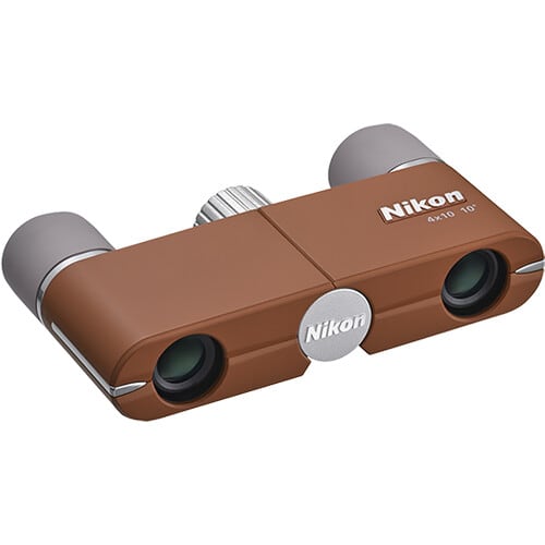 Nikon 4x10D CF Amber Brown Pocket Binoculars Compact 4x Magnification 10 Degree Field Of View 3.7x2" 16842