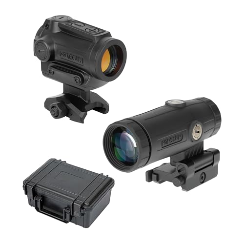 Holosun ARO Red 2MOA Dot Reflex Sight &amp; HM3X 3x Flip-to-Side Magnifier Combo w/Hard Case ARO-RD2 &amp; HM3X