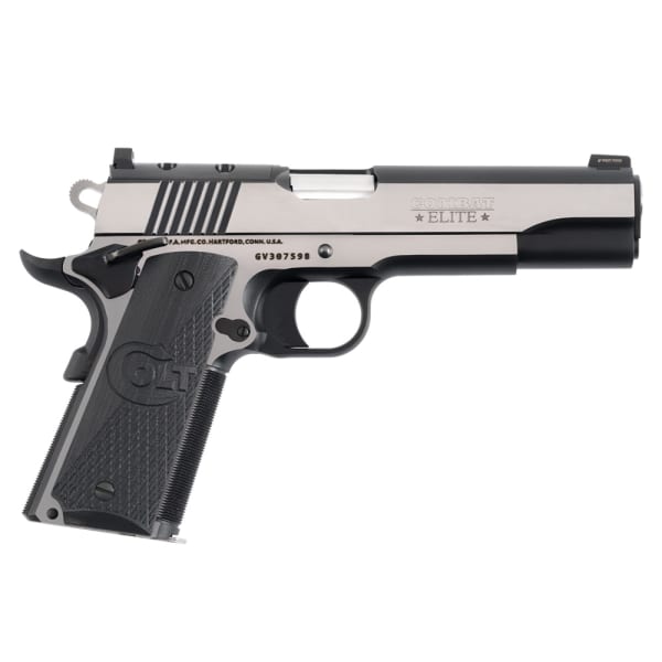 Colt 1911 Combat Elite Government 9mm 5" Bbl Series 80 Tritium Night Sights OR 9+1 Cap G10 Scallop/Checkered Grip Two Tone Pistol O1072CE-OR