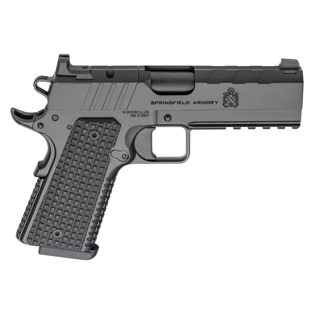 Springfield Armory 1911 Emissary 9mm 4.25" Bbl Black Handgun w/ AOS Plate, U-Notch Tritium Sights, 2x9rd Mags PX9227LAOS