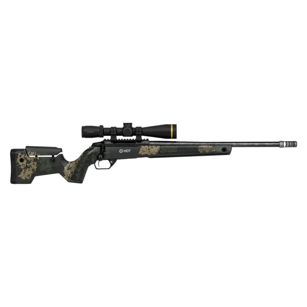 MDT CRBN Tikka T3X Short Action RH Fixed ARCA Highland Green and Flat Dark Earth Hunter Kit Chassis System 116131-HGF