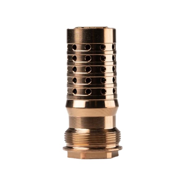 Q, LLC. Cherry Bomb Rear End XL M18.5x1 Fast Attach Muzzle Brake Tapered Mount for 8.6 BLK Fits 90 Degree Shoulder RE-CBXL-M18X1.5