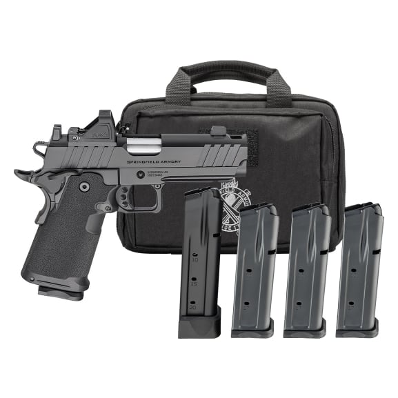 Springfield Armory 1911 DS Prodigy 9mm 4.25" Bbl Black Handgun w/ Viridian RFX11 Optic, Pistol Bag, 3x17rd &amp; 1x20rd Mags PH9117AOS-COMP-PAC