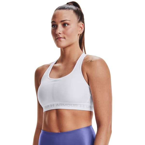 Under Armour Women's Crossback Mid Bra White/Halo Gray 1361034-10000
