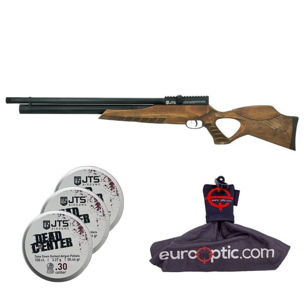 JTS Airacuda Max Big Bore .30 Cal Wood PCP Air Rifle with 3.25g Ammo and Cleaning Kit JAGACUDAM30