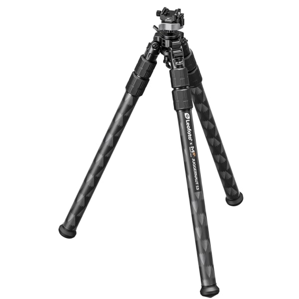 Leofoto Juggernaut S3 Tripod 3-Section Inverted Legs w/ Juggernaut Head, 5-Inch Foot Spikes Leg 120lbs Capacity Juggernaut-S3