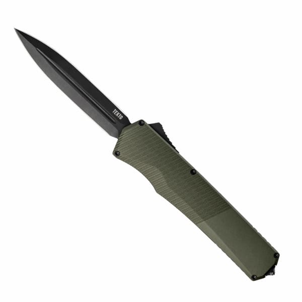 Tekto A5 Spry Black S35VN Dagger Blade OD Green Aluminum Handle Black Accents Fine Edge Automatic/OTF Knife A5R-T6OD-S35BK3-A1