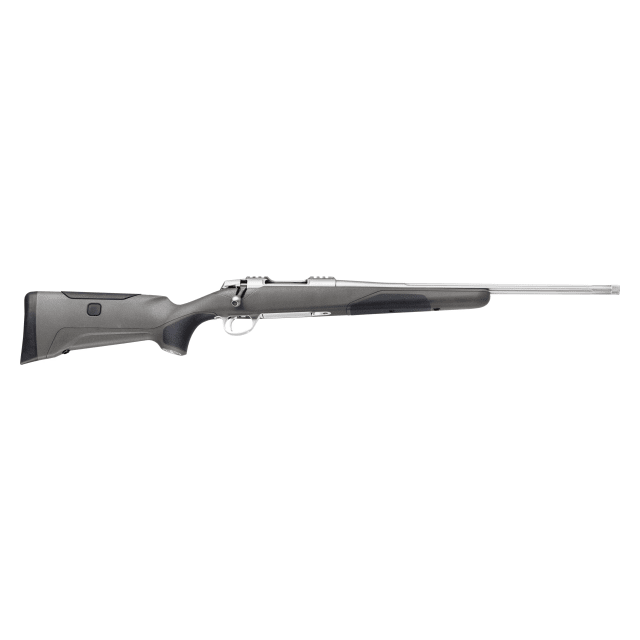 Sako 90 Finnlight Stainless Steel 6.5 CM No Sights 20 Fluted BBL 1:8 5/8x24 TPI RH Std Trig 5RD Composite / Black J05276