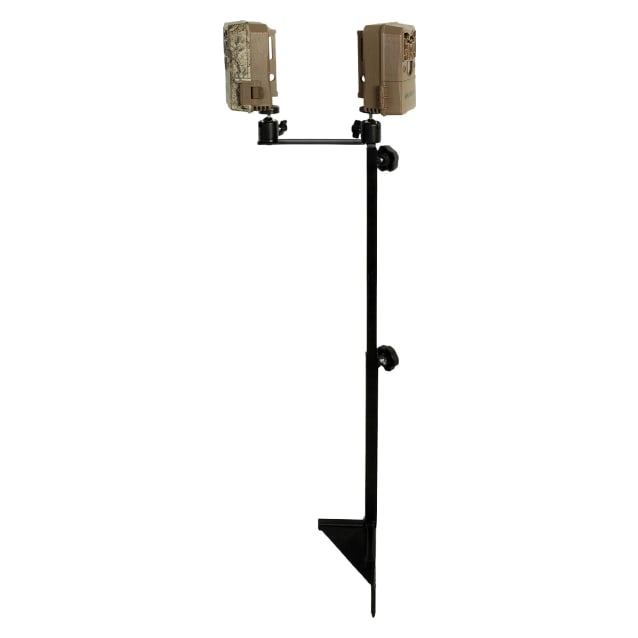 Muddy Adjustable Dual Camera Steel Ground Mount w/ 1/4" Camera Mounts, 19" to 41" Height MUD-MTCA-TCS03