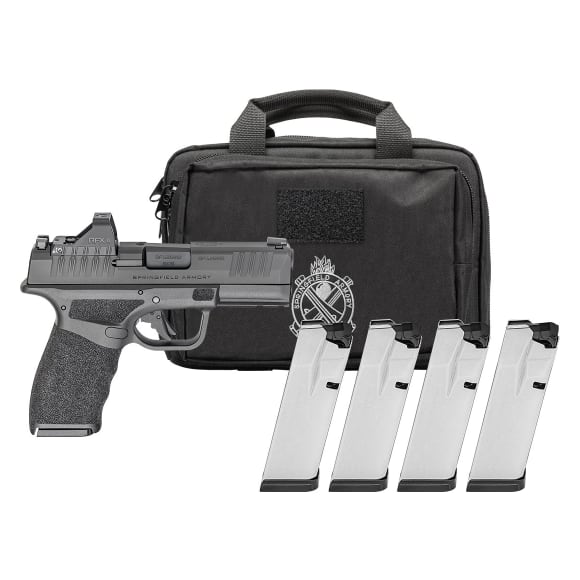 Springfield Armory Hellcat Pro 9mm 3.8" Bbl Black Handgun w/ Viridian RFX11 Optic, Pistol Bag, 1x15rd &amp; 3x17rd Mags HCP9379BOSP-PAC