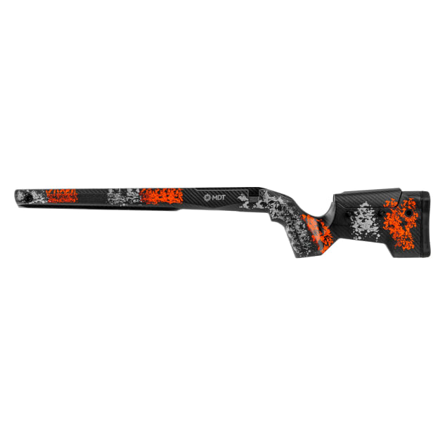 MDT CRBN Stock Rem 700 Short Action Left-Hand Fixed ARCA Hunter Orange/Grey (HOG) Chassis System 114998-HOG