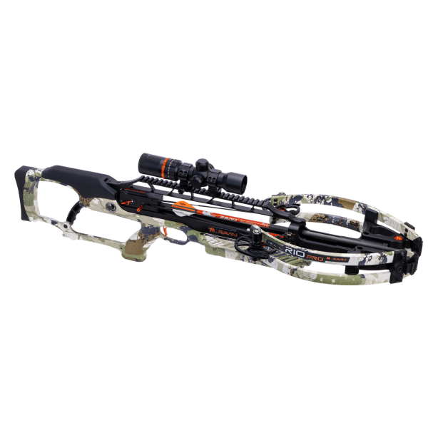 Ravin R10 PRO XK7 Camo 420 FPS Versa-Draw Silent Cocking Trac-Trigger Helicoil Crossbow w/450 FPS Illum Scope &amp; 3 .003 Arrows R017