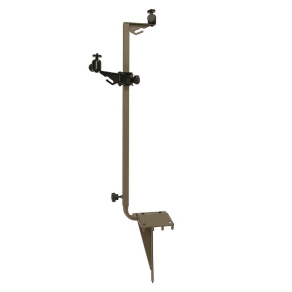 Muddy Adjustable Trailcam Steel Mounting Post w/ 1/4" Tripod Mounts, 360-Degree Pivot &amp; 180-Degree Tilt, 6.5" Ground Stake, 29" to 49" Height MUD-CSMP