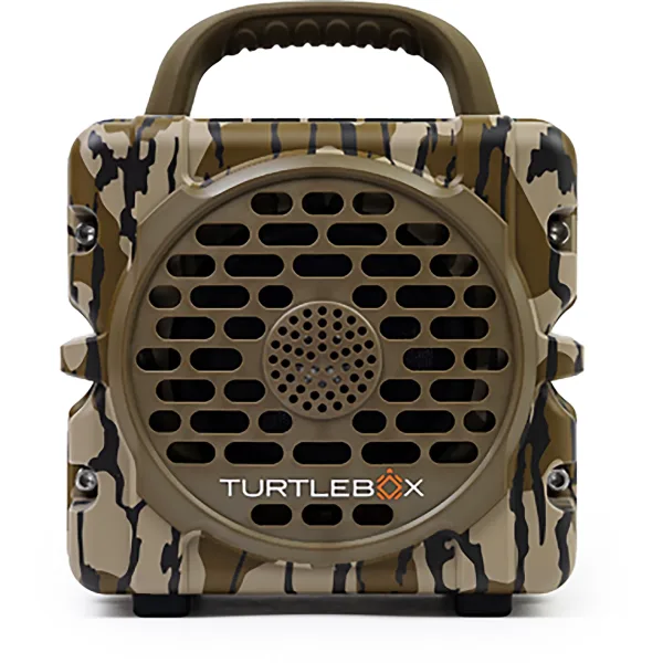 Turtlebox Cub Outdoor Bluetooth Speaker Mossy Oak Bottomland w/ Party &amp; TWS Mode, Crush/Dust Proof, 14hr Battery TB-CUB-G1-MO BTTM-1