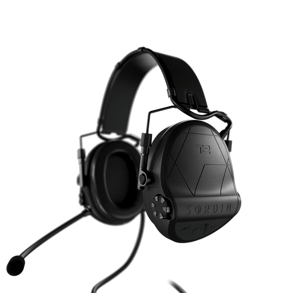 Sordin T2 CC Right Black Leather Memory Foam Headband Black Cups Hearing Protector 305004-10P