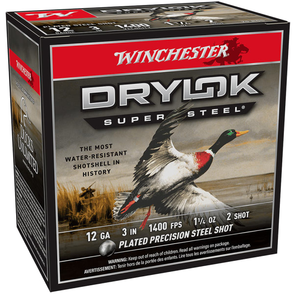 Winchester 12ga 3" #2 Drylock Steel Magnum 1-1/4oz Shells Case of 250 XSV1232