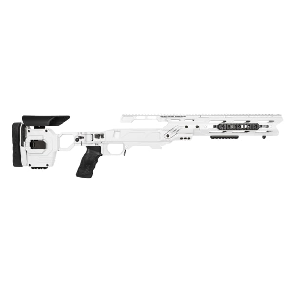 Cadex Defense Dual Strike Stormtrooper White Rem 700 LA 20 MOA SSSF Mag Type 3.850" CIP Folding Chassis STKDL-REM-RH-LA-R208E-WHT