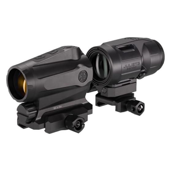 Sig Sauer ROMEO5X-AMR 1x20mm Rifle Red Dot &amp; JULIET3-Micro AMR 3x22mm Compact Magnifier Black Combo Kit SORJ5XAMR01