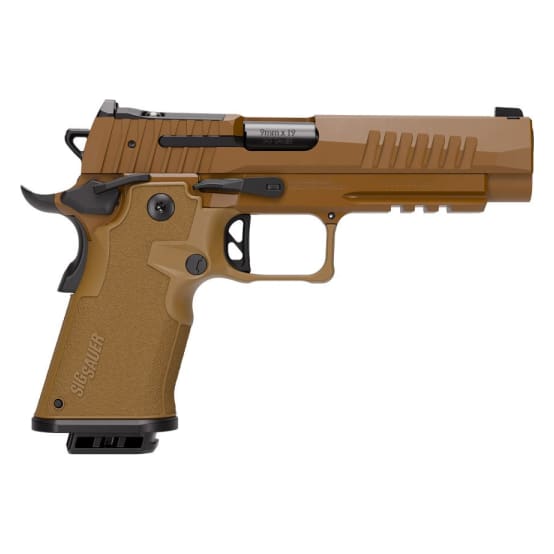 Sig Sauer P211 Full Size 9mm 5" Bull Bbl Coyote Handgun w/ SIG-LOC Slide, Ambi Controls, 1x17rd &amp; 2x21rd Magazines 211F-9-CXR3