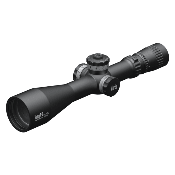 March FX PRS Wide Angle 5-42x56mm G2 FFP FML-WBR Reticle 0.1MIL Non-Illum Riflescope w/Writable Turrets D42HV56WFML-G2-FML-WBR