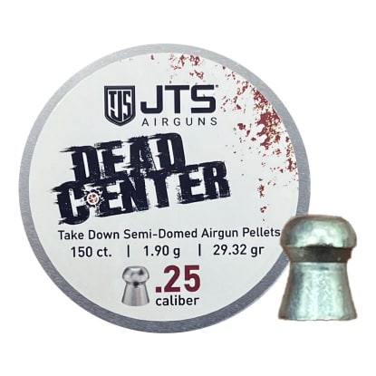 JTS Dead Center Precision .25 Cal 1.920g (29.63gr) Domed Pellets (150 ct) Bulk Package JAC114